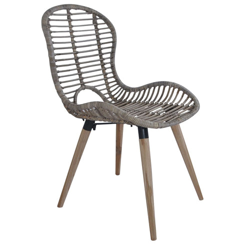 Swen Studio -  Dining Chairs 6 pcs Brown Natural Rattan